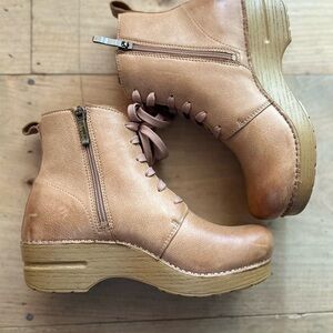 Dansko Light Brown Lace Up Boots